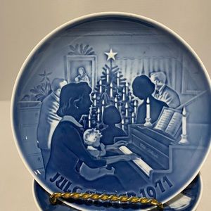 Vintage B&G Made In Denmark Jul I Hjemment Christmas At Home Plate 1971